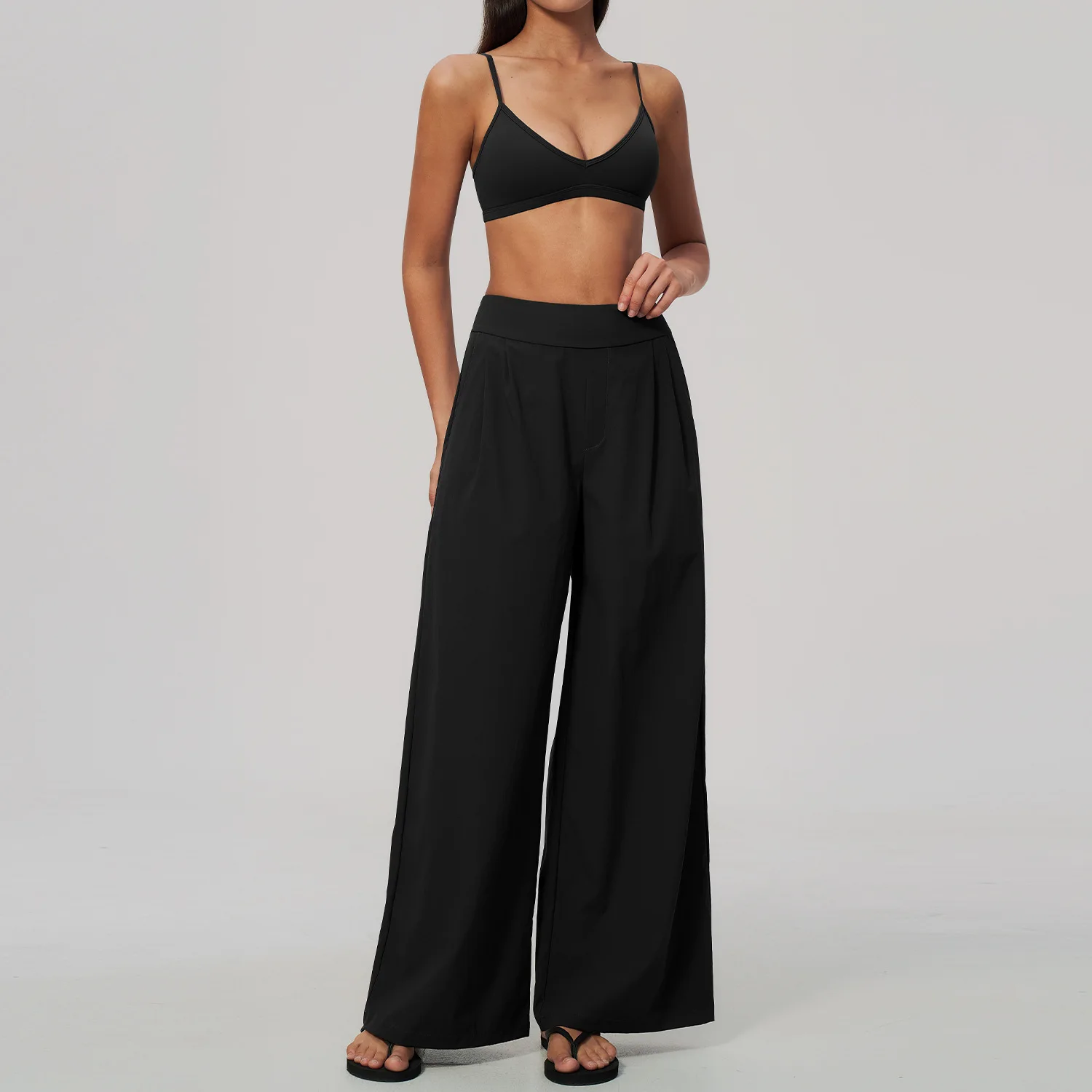 Compression Long Pant - Backless Bra Women's 2-piece sports set,