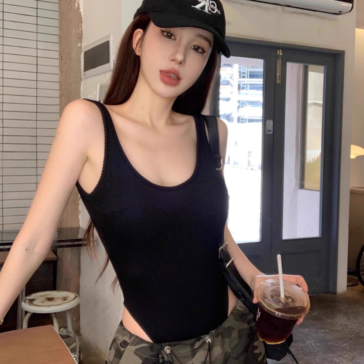 Black Strappy Bodysuit Sexy Ba - đánh giá và giá Suspender Tank Top